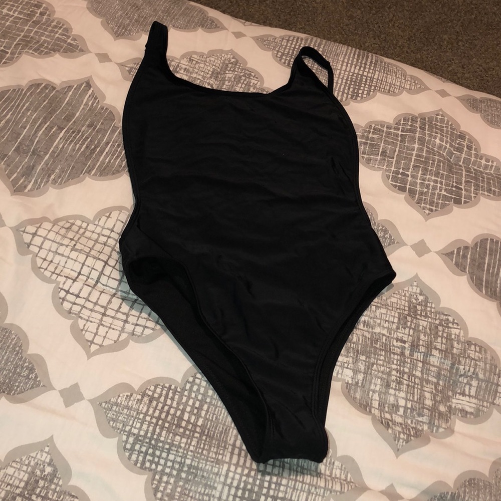One piece swimsuit with low back